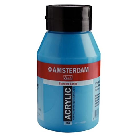 Amsterdam Standard Serie Brillantblau Acrylfarbe 564, 120 ml Tube, deckend, hohe Lichtechtheit, mittlere Viskosität, vielseitig einsetzbar, langlebig, satinierte Oberfläche