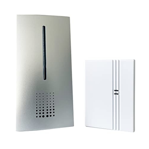 Heidemann Funkgong-Set HX Connect (Sender+Empfänger, Lautstärke 4-stufig einstellbar bis 90 dB, mit optischen Rufsignal, Reichweite ca. 100 m, Türklingel, Türgong) 70836
