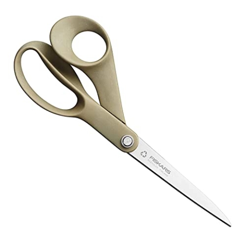 Fiskars ReNew Universalschere, Länge: 21 cm, (in einer Geschenkbox), Recycelter Edelstahl/Kunststoff, aus 100% wiederverwertbaren Materialien, 1059075
