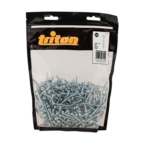 Triton 494580 Verzinkte Taschenlochschrauben mit Scheibenkopf und Grobgewinde 8 x 1 4 Zoll, 500er-Pack, silber