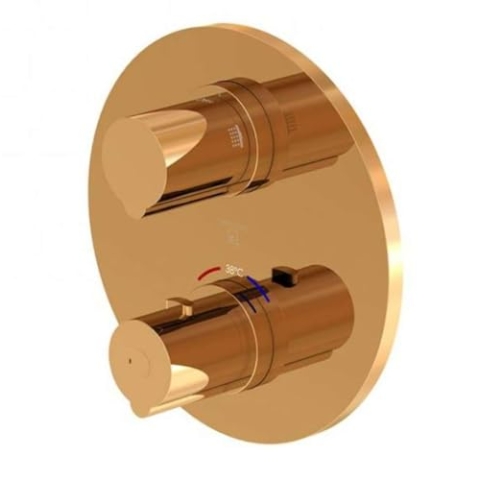 Steinberg Serie 100 Dusch-/Wannenarmatur, Fertigmontageset, Unterputz, zwei Verbraucher, 10041333, Farbe: Rose Gold