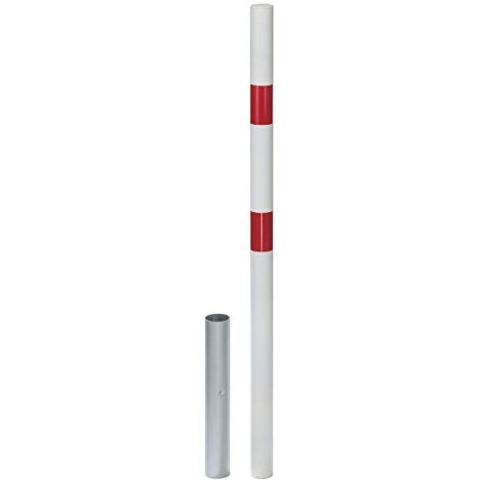 Alberts 782139 Absperrpfosten Stabo | wahlweise in verschiedenen Ausführungen | zum Einbetonieren, herausnehmbar | weiß | Pfosten-Ø 60 mm | Höhe über Boden 100 cm