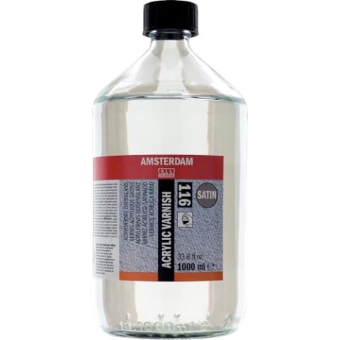 Amsterdam Protection - Acryl Firnis 116 Satin 1000 ml - Nicht vergilbende, dauerhafte Versiegelung - Ideal für Acryl- & Ölgemälde