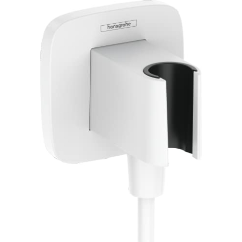 hansgrohe Wandanschluss mit Duschkopfhalterung FixFit Q, Mattweiß