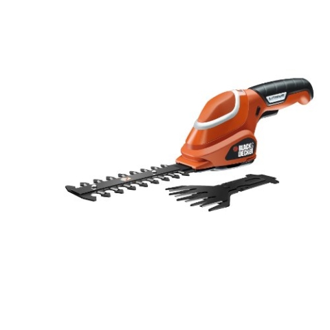 Black & Decker GSL700KIT Li-Ion-Akku-Scherenset inklusive Handschuhe und Gartenschere, 7 V