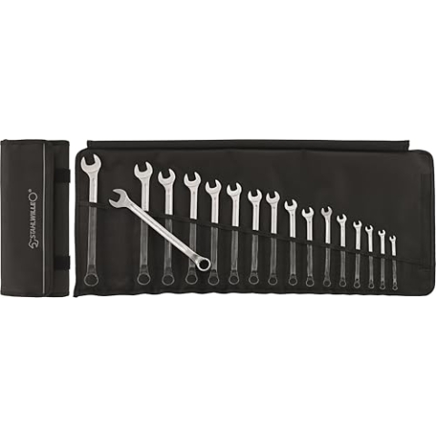 STAHLWILLE 14/17 l Ringmaulschlüssel Set 17-tlg. (6-22 mm) l lange Ausführung, extrem belastbar l schraubenschonend l in Rolltasche l Made in Germany