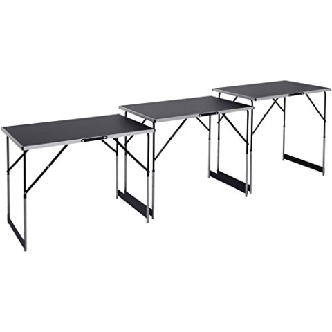 Meister Multifunktionstisch 3-teilig - 30 kg Tragkraft je Tisch (100 x 60 cm) - 4-fach höhenverstellbar - Klappfunktion / Beer-Pong Tisch / Tapeziertisch / Flohmarkttisch / Beistelltisch / 4357760