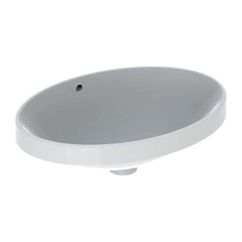 Geberit VariForm Einbauwaschtisch oval, 550x400mm, ohne Hahnloch, mit Überlauf, Farbe: Weiß, mit KeraTect - 500.717.00.2