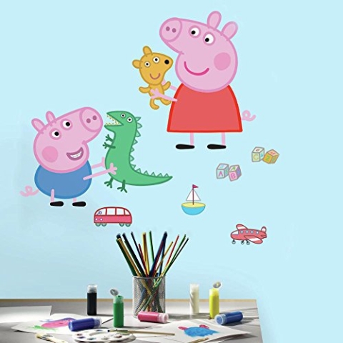 RoomMates rmk3185gm Peppa the Pig George Playtime schälen und Stick Giant Wall Decals