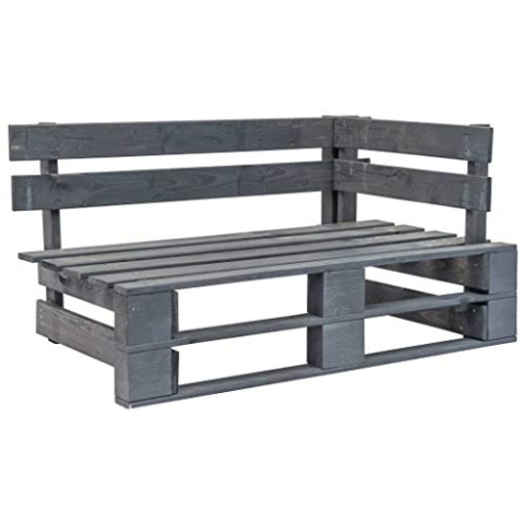 vidaXL Holz Gartenbank Grau Holzbank Sitzbank Eckbank Palettenbank Gartenmöbel