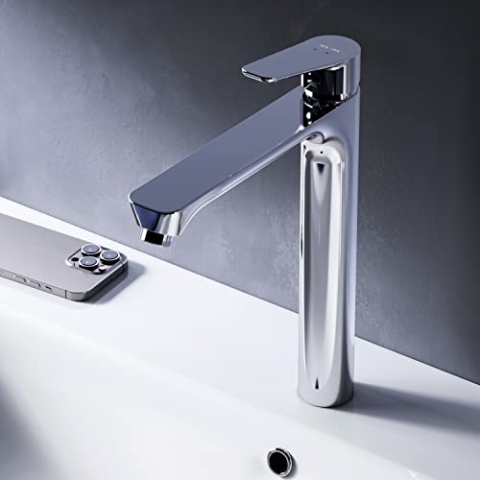 AM.PM Hit Waschtischarmatur mit Einhebelmischer | SoftMotion Keramikkartusche, Neoperl Aerator | kratzfest, leicht zu reinigen, langlebig | Chrom |in 2 Auslaufhöhen: 102mm o. 193mm | 5 Jahre Garantie