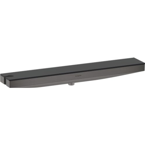 hansgrohe Wandanschluss mit Duschkopfhalterung und Duschablage Rainfinity, Schlauchanschluss Dusche mit Brausehalter (links) und Duschregal 50cm, Brushed Black Chrome