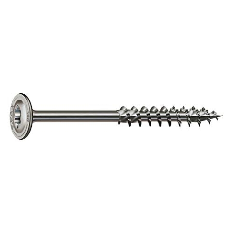 SPAX 257000601205 Für den Holzbau, Tellerkopf, T-STAR plus, 4CUT, Teilgewinde, Edelstahl rostfrei A2, 1.4567, (6,0 x 120 mm, 100 Stück)