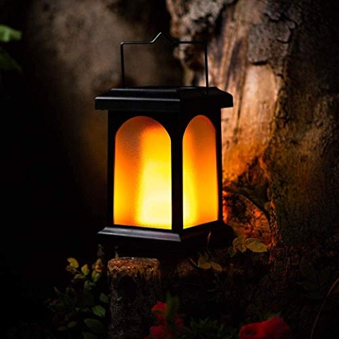 TrueFlame® USB-Laterne für den Außenbereich, solarbetrieben, flackernde Flamme, Gaunenlaterne