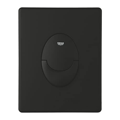 GROHE Start, Abdeckplatte WC (Betätigungsplatte wassersparend, mit Start & Stopp-Betätigung, 2-Mengen Spülung, Drückerplatte für den Spülkasten), schwarz, 389642430