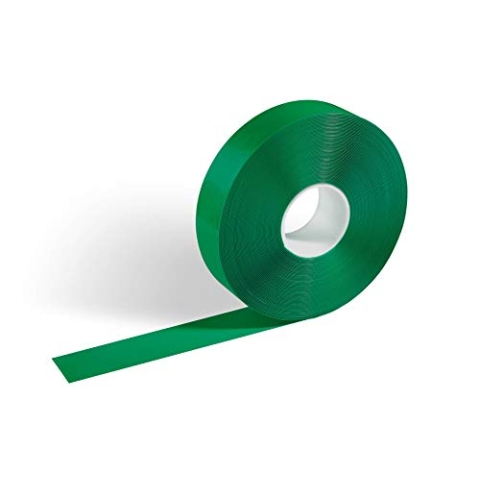 Durable Bodenmarkierungsband Duraline, selbstklebend und rutschhemmend, 50 mm x 0,5 mm x 30 m (B x H x L), RAL 6032 Signalgrün, 102105