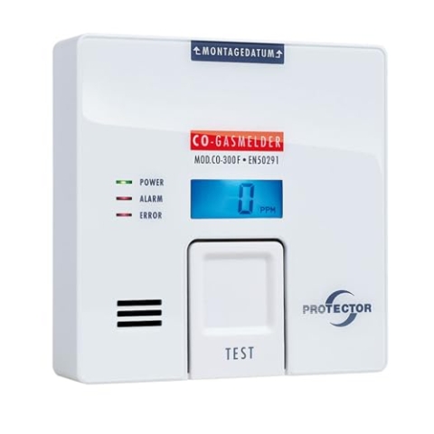 Protector CO-300F batteriebetriebener CO-Gasmelder | Präziser, langlebiger CO-Melder mit FIGARO-Sensor & beleuchtetem Display | Detektiert Kohlenmonoxid für maximale Sicherheit | Wohnwagen & Wohnmobil