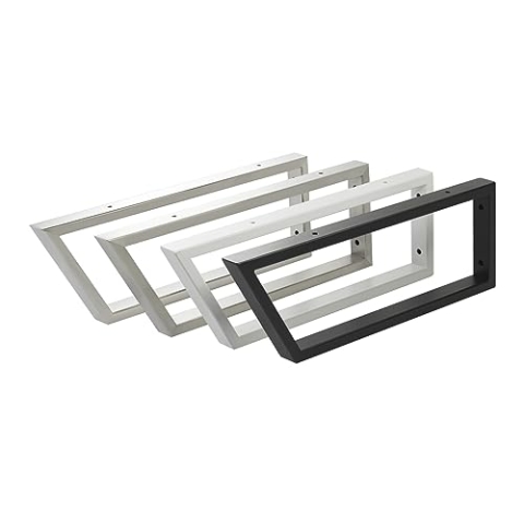 SOTECH 2 Stück Waschtischkonsolen TWK500 mm Vorderseite 60° abgeschrägt Edelstahl gebürstet, Design-Waschtischhalterung, stabile Wandkonsolen, Konsolenträger für Aufsatz-Waschschale, Handtuchreling