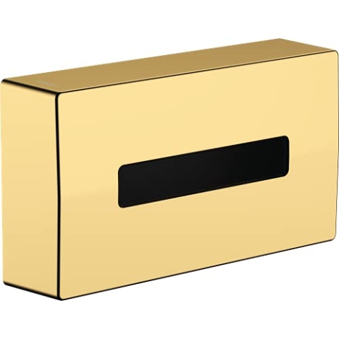 hansgrohe AddStoris - Kosmetiktuchbox, Kosemtiktuchspender für Wandmontage, verdeckte Befestigung, Badezimmer Zubehör, Polished Gold Optic, 41774990