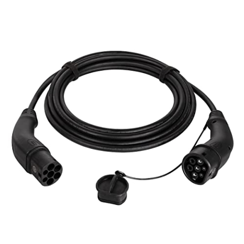 Harting EVC0109 - E-Auto-Ladekabel Typ 2, 1-phasig, 32 A, 7,4 kW, 5 m/ZERTIFIZIERTES KABEL, Schwarz