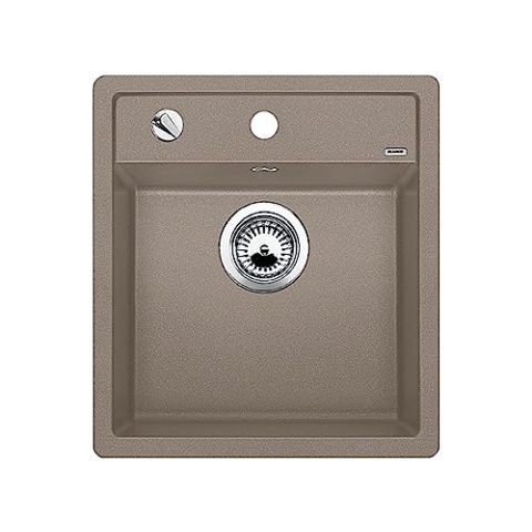 BLANCO DALAGO 45 | Granitspüle aus SILGRANIT tartufo | Einbauart: Einbau von Oben | für 45 cm breite Unterschränke | Großes Beckenvolumen für optimale Nutzung | Reinigungsfreundliche Öberfläche