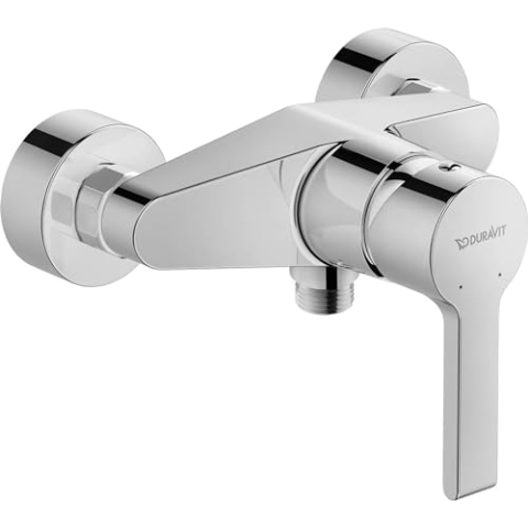 Duravit B.2 Duscharmatur Aufputz für 1 Verbraucher, Einhebel-Brausemischer mit Keramikmischsystem, Chrom