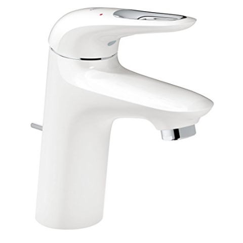 Grohe Eurostyle Badarmaturen - Einhand-Waschtischbatterie (DN 15, S-Size, Einlochmontage) moon white/chrom, 23374LS3