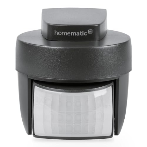 Homematic IP Smart Home Bewegungsmelder mit Dämmerungssensor – außen, anthrazit, Zubehör für Smart Home, Bewegungserkennung, schaltet Leuchten, Energie sparen, 150574A0