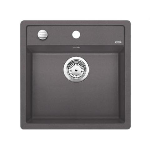BLANCO DALAGO 5-F | Granitspüle aus SILGRANIT felsgrau | Einbauart: Flächenbündig | für 50 cm breite Unterschränke | Großes Beckenvolumen für optimale Nutzung | Reinigungsfreundliche Öberfläche