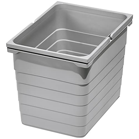 eins2vier Abfallsammler Höhe: 310 mm Volumen 17 Liter 230 x 306 mm alugrau 5060 Mülleimer Abfalleimer Abfalltrenner von SOTECH