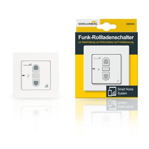 Schellenberg 20030 Smart Home Funk-Rolladenschalter & Funk-Raffstoreschalter, nachrüstbar für Smarte Antriebe, Weiß