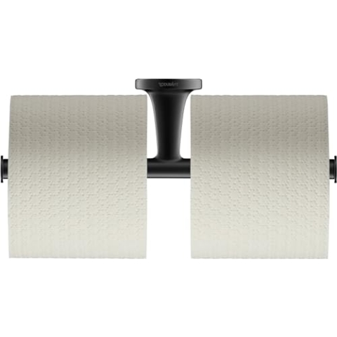 Duravit Papierrollenhalter Starck T, für 2 Rollen, Wandmontage, Schwarz Matt