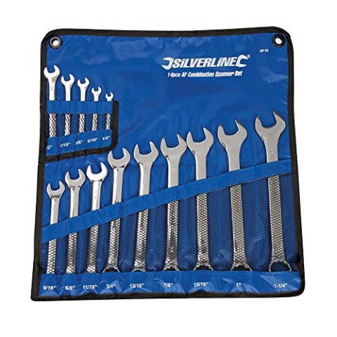 Silverline SP52 Ring-Maulschlüssel, 14-tlg. Satz 1/4–1-1/4 Zoll