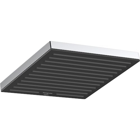 hansgrohe Pulsify E - wassersparende Kopfbrause (EcoSmart), eckige Duschbrause (260 mm), Regendusche mit 1 Strahlart für Wand- oder Deckenmontage, Brausekopf mit Antikalk-Funktion, Chrom, 24331000