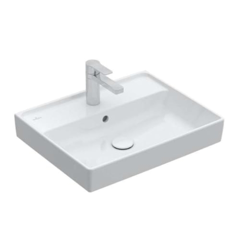 Villeroy & Boch Collaro Waschbecken, 550 x 440 mm, mit Überlauf, ungeschliffen, 4A3355; Farbe: Weiß Ceramicplus