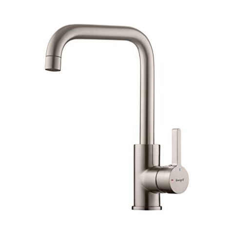 IBERGRIF M22105A, Hoch Küchenarmatur, Einhebel Spültischarmatur, Wasserhahn für Küche, Matt, Grau