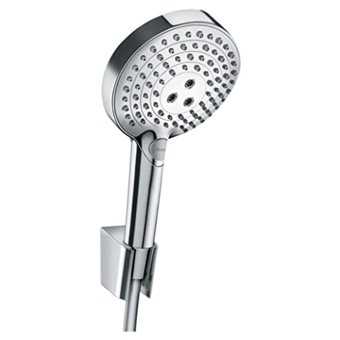 hansgrohe wassersparendes Duschsystem Raindance Select PowderRain Regendusche (Duschkopf, Schlauch, Halter, 3 Strahlarten) Chrom