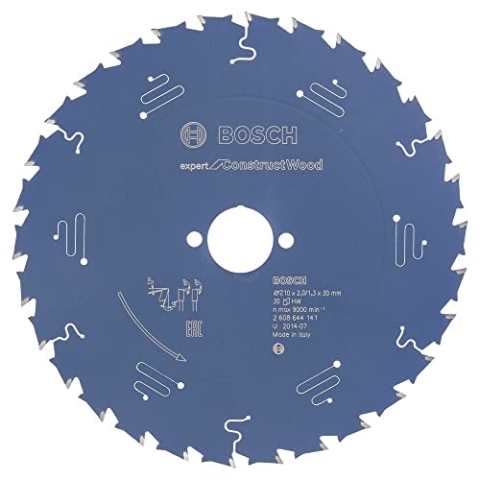 Bosch Professional 1x Kreissägeblatt Expert for Construct Wood (für Bauholz, Sägeblatt Ø 210 x 30 x 2 mm, Zähne 30, Zubehör Kreissäge)