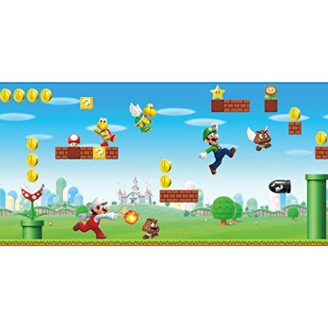 RoomMates RMK11193BD Nintendo New Super Mario Bros. Tapetenbordüre zum Abziehen und Aufkleben