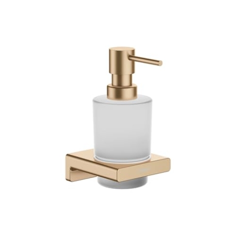 hansgrohe AddStoris - Seifenspender, Lotionspender für Wandmontage, Flüssigseifenspender, verdeckte Befestigung, Badezimmer Zubehör, Brushed Bronze, 41745140