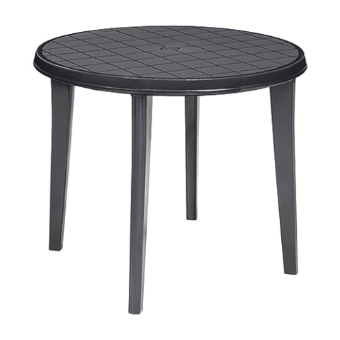 JARDIN 221062 Lisa Tisch rund Vollkunststoff graphit, 90 cm