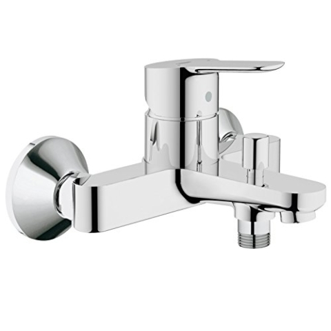 GROHE BauEdge - Badewannenarmatur (integriertes Rücklaufventil, automatische Umstellung für Badewanne und Dusche, kratzfest), chrom, 23334000