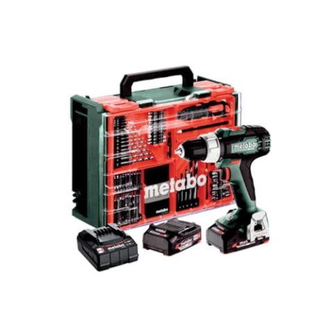 Metabo BS 18 L Set Akku-Bohrschrauber – inkl. Akku und Kunststoffkoffer (2 x 18V 2Ah LiPOWER Akkus, Bohrdurchmesser 13 mm/36 mm, Gewicht 1,6 kg) 614051710