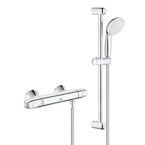 Grohe 34151004 Grohtherm 1000 Thermostat-Brausebatterie DN 15 mit Brausegarnitur, chrom