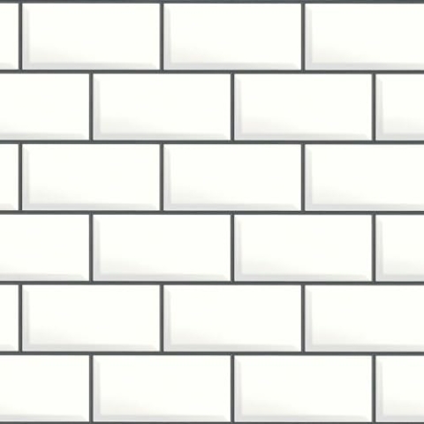 Stein Kacheln Tapete Profhome 383572-GU heißgeprägte Vliestapete glatt Design glänzend weiß schwarz 5,33 m2