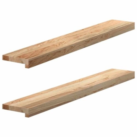 vidaXL Fensterbänke 2 STK. Unbehandelt 100x15x2 cm Massivholz Eiche, Fensterbrett, Holz Treppenstufe, Holz Fensterbrett, Fensterbank Eichenholz