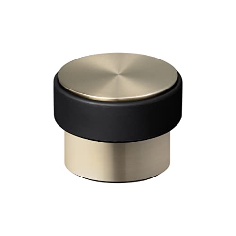 blomus Türstopper -STOP- 2 kg Edelstahl 9 x 7 cm mit Gummiring (Brass)