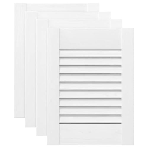 vidaXL Schranktüren Lamellen-Design 4 Stk. Weiß 39,5x29,5 cm, Möbeltür, Kleiderschranktür, Lamellen-Paneel, Schranktür mit Lamellen, Lamellenpaneel