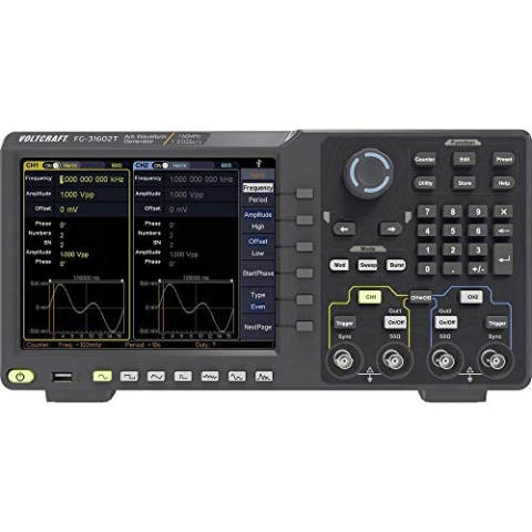 VOLTCRAFT FG-31602T Funktionsgenerator netzbetrieben 1 µHz - 160 MHz 2-Kanal Arbiträr, Rauschen, Puls, Rechteck, Sinus,