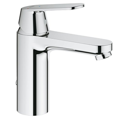 GROHE Eurosmart Cosmopolitan - Einhand- Waschtischarmatur (wassersparend, Energie- Spar -Funktion, Mittelstellung kalt, versenkbare Kette, M-Size), chrom, 2339700E